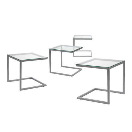 Glass C-Table // Set of 4