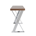 X-Base Console Table (Walnut/Chrome)