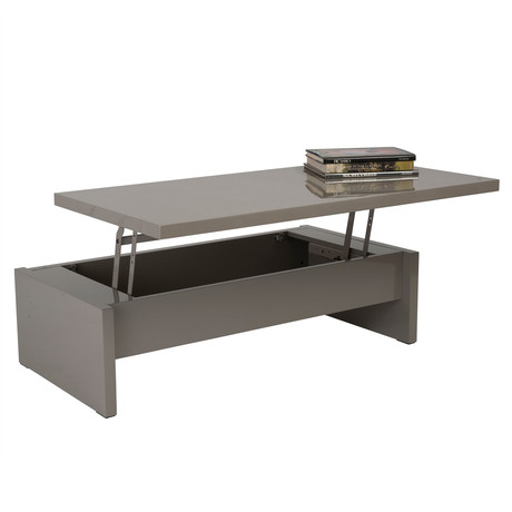 Multi-Level Storage Coffee Table (Latte Lacquer)