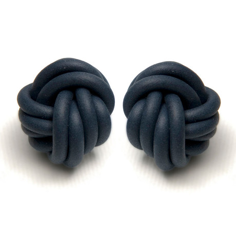 Neoprene Knot Earrings (Blue)