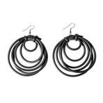 Earrings // Tiered Circles (Black)