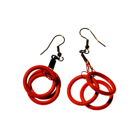 Earrings // Medium Circles (Red)