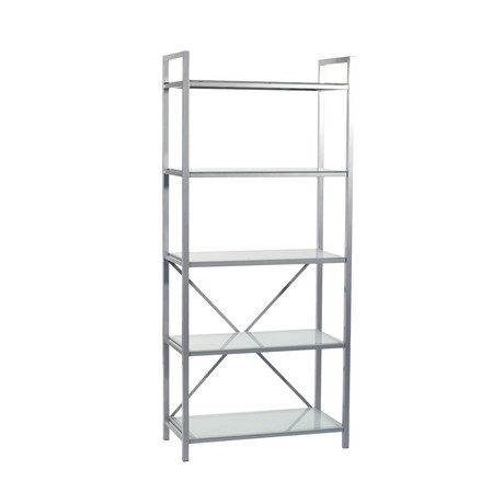 Framed 5-Shelf Unit // Aluminum + Frosted Glass