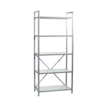 Framed 5-Shelf Unit // Aluminum + Frosted Glass