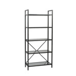 Framed 5-Shelf Unit // Graphite Black + Smoked Glass