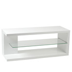 Bisected Media Stand // White + Clear