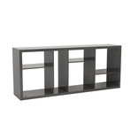 Staggered Shelving Unit/Media Stand // Gray Lacquer