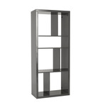 Staggered Shelving Unit/Media Stand // Gray Lacquer