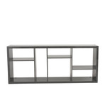 Staggered Shelving Unit/Media Stand // Gray Lacquer