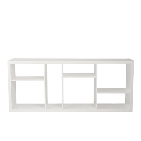 Staggered Shelving Unit/Media Stand // White Lacquer