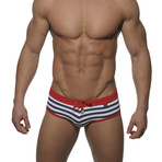 Sailor Brief // Navy, Red (S)