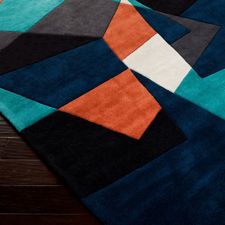 Cosmopolitan // Teal, Midnight Blue, Sienna, Copper Penny, Caviar (2'L x 3'H)