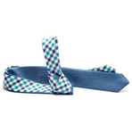 Denim Tie // Big Blue + Green Check 