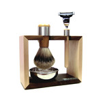 Shaving Set // Maplewood + Walnut w/ Bowl + Mach3 Blades 