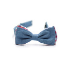 Denim Bow Tie // Big Blue + Red Check 