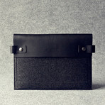 Leather + Wool Felt iPad Sleeve (Black)
