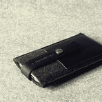 Leather Galaxy S3/S4 Wallet (Black & Charcoal Grey)
