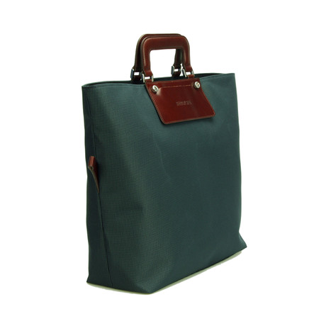 Tote Messenger Bag // Blue + Green