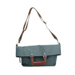 Tote Messenger Bag // Blue + Green