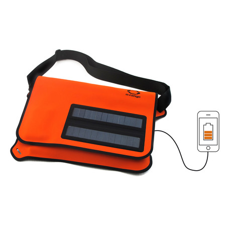 Flat Solar Messenger Bag // Orange