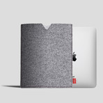 Wool Felt iPad Sleeve // Melange Grey (Red Seam)