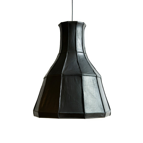 Leather Lampshade Vertical // Grey