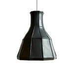 Leather Lampshade Vertical // Grey