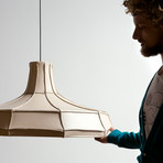 Leather Lampshade Horizontal // Beige