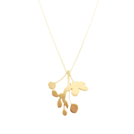 Gold Sakura Drop Pendant