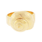 Gold Spiral Shell Ring (Size 5)