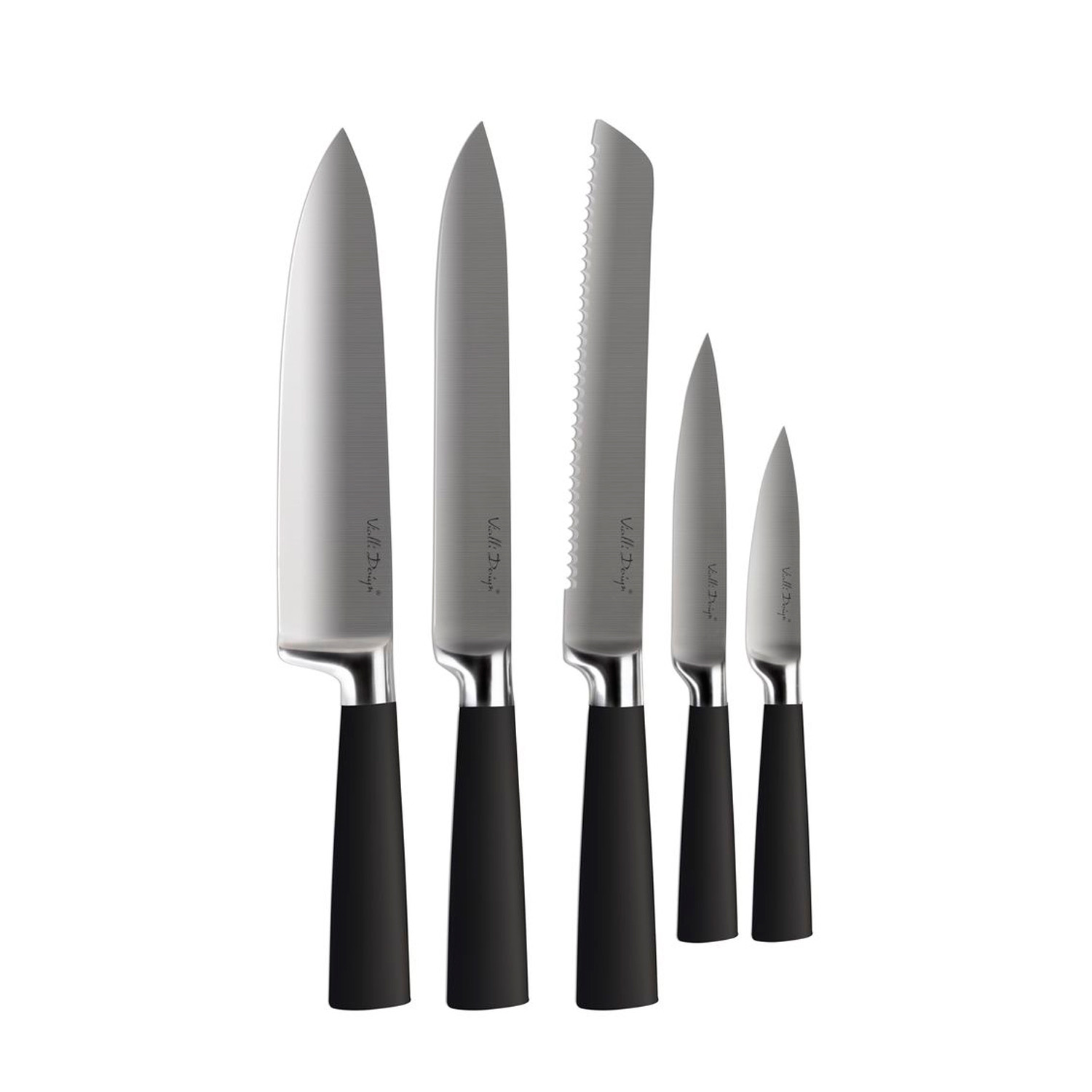 200B Knife Set + Block w/ Cutting Board + Knife Sharpener - Vialli ...