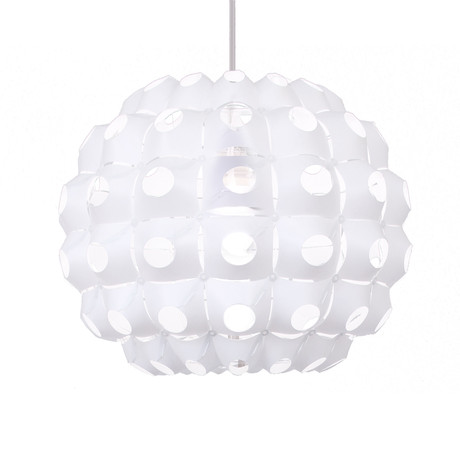 Urchin 24"W Round White Pendant Lamp