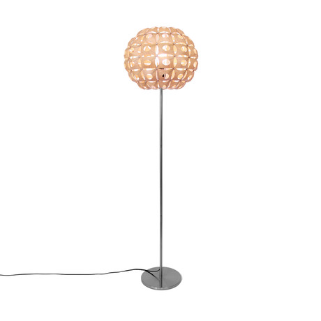 Urchin 14"W Round Birch Floor Lamp