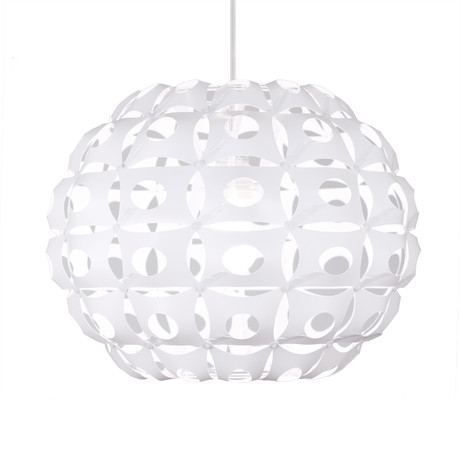 Urchin 14"W Round White Pendant Lamp