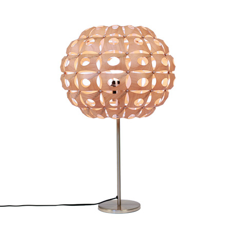 Urchin 14"W Round Birch Table Lamp