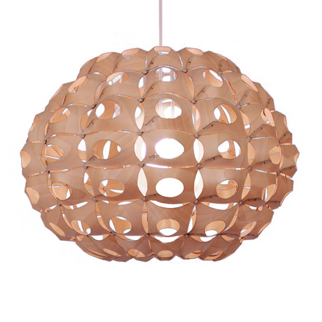 Urchin 24"W Round Birch Pendant Lamp