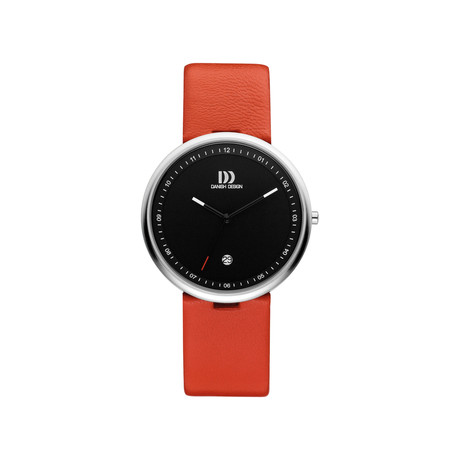 Women's Watch // Black & Red Leather