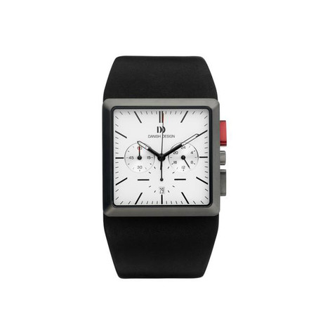 Men's Watch // White Square Chronograph - Danish Design - Touch of Modern