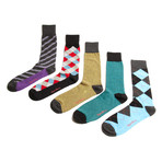 Fancy Men's Socks // 5-Pack, Cool