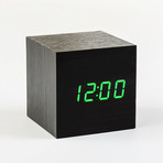 Cube Click Clock Green LED // Black