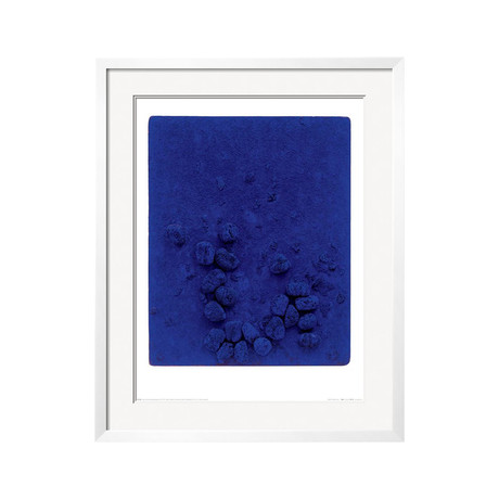 Blaues Schwammrelief (Relief Éponge Bleu: RE19), 1958 (White Frame)