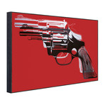 Guns, c. 1981-82 // White And Black On Red (25.5"L x 35.5"H x 2"D)