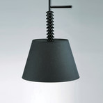 Pendant Spring Lamp w/ Black Shade