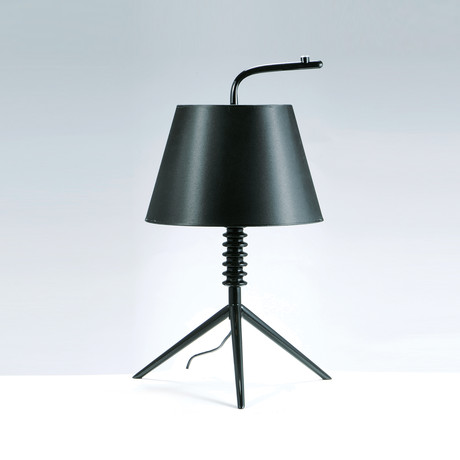 Spring Table Lamp w/ Black Shade