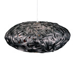 Woven Oval Pendant Lamp // Black Bamboo 