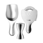 "Faces" 3pc Bar Set // Strainer + Measurer + Tongs // Gift Box