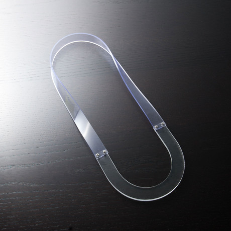 U Shape Necklace // Clear + Vinyl (Small: 14.5"L x 5.5"W x .25"H)