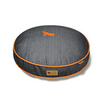 Round Bed // Denim + Orange (Small (27.5" dia x 4.5"H))