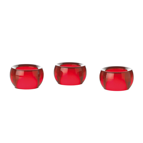 Papilio Glass Cuffs // Red, Set of 3