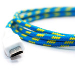 Micro USB Collective Cable (Cross Stripe (Blue, Yelllow))
